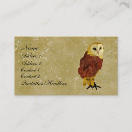 Golden Ruby Owl Visitekaartje/Labels Visitekaartje