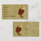 Golden Ruby Owl Visitekaartje/Labels Visitekaartje (Voorkant / Achterkant)
