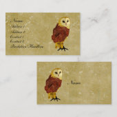 Golden Ruby Owl Visitekaartje/Labels Visitekaartje (Voorkant / Achterkant)