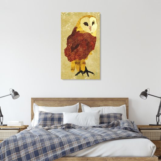 Golden Ruby Uil Canvas Afdruk (Insitu (Slaapkamer))