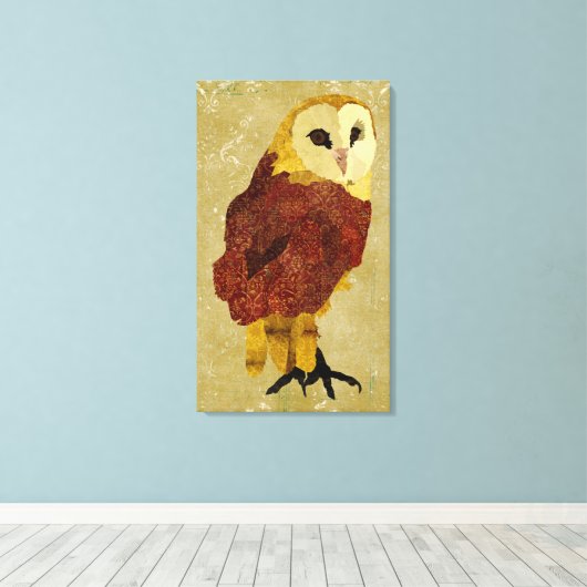 Golden Ruby Uil Canvas Afdruk (Insitu (Houten vloer))