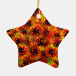 Golden Rudbeckias kerstversier Keramisch Ornament