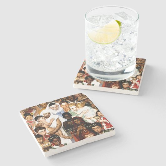 Golden Rule (Doe het tegen anderen) van Norman Roc Stenen Onderzetter (Zijkant)