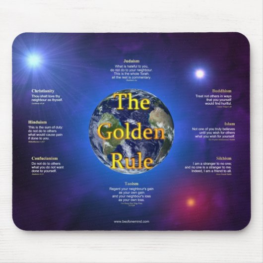 Golden Rule Mousepad Muismat (Voorkant)