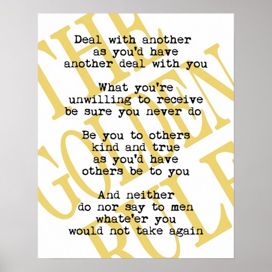 Golden Rule Quotatie Poster (Voorkant)