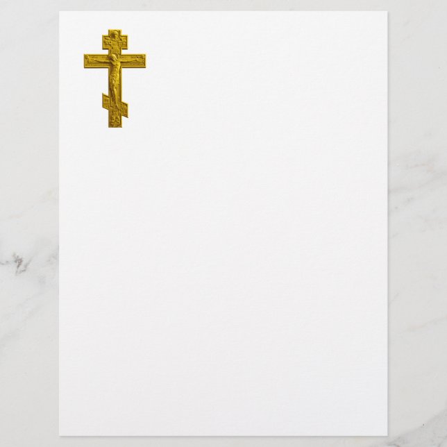 Golden Russisch orthodoxe kruis (Voorkant)