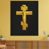 Golden Russisch orthodoxe kruis Canvas Afdruk (Insitu (Woonkamer))