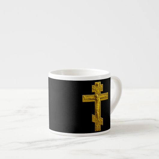 Golden Russisch orthodoxe kruis Espresso Kop (Voorkant rechts)