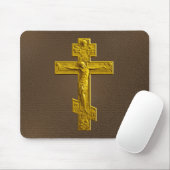 Golden Russisch orthodoxe kruis Muismat (Met muis)