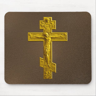 Golden Russisch orthodoxe kruis Muismat