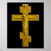 Golden Russisch orthodoxe kruis Poster (Voorkant)