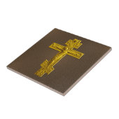 Golden Russisch orthodoxe kruis Tegeltje (Zijkant)