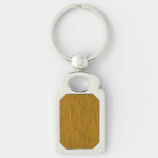 Golden Rustic Grainy Wood Achtergrond Sleutelhanger (Voorkant)