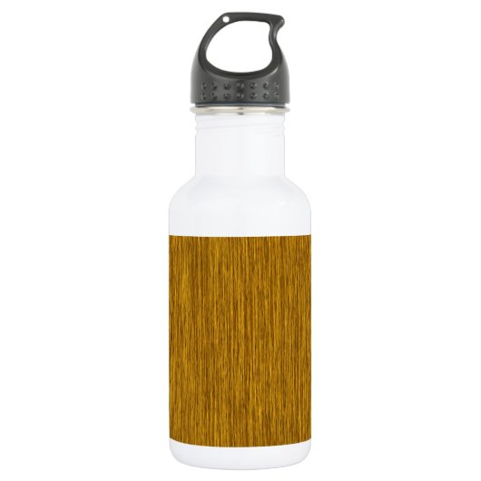 Golden Rustic Grainy Wood Achtergrond Waterfles (Voorkant)