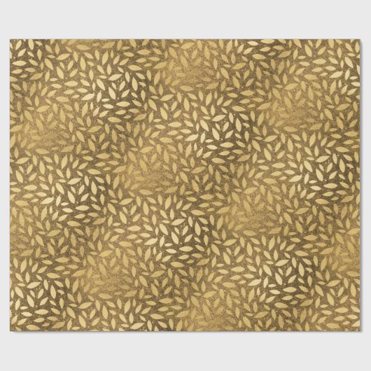 Golden Rustic Luxury bladeren Cadeaupapier (Vlak)