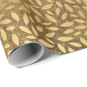 Golden Rustic Luxury bladeren Cadeaupapier (Rol Hoek)