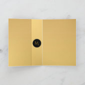 Golden Rustic Rooster Jaar 2017 Monogram binnen Feestdagen Kaart (Binnen)