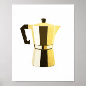 Golden rustige macchinetta Italiaanse espressokoff Poster (Voorkant)