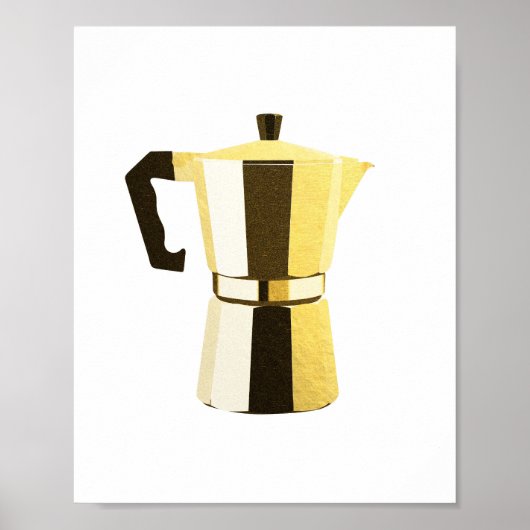 Golden rustige macchinetta Italiaanse espressokoff Poster (Voorkant)