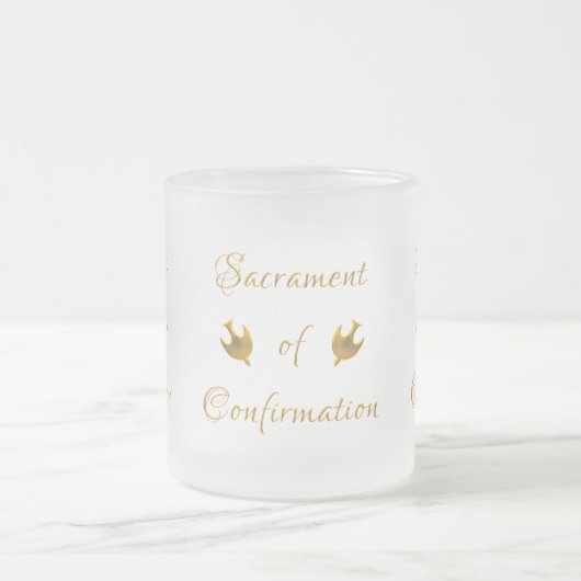 Golden Sacrament of Confirmation and Holy Spirit Matglas Koffiemok (Center)