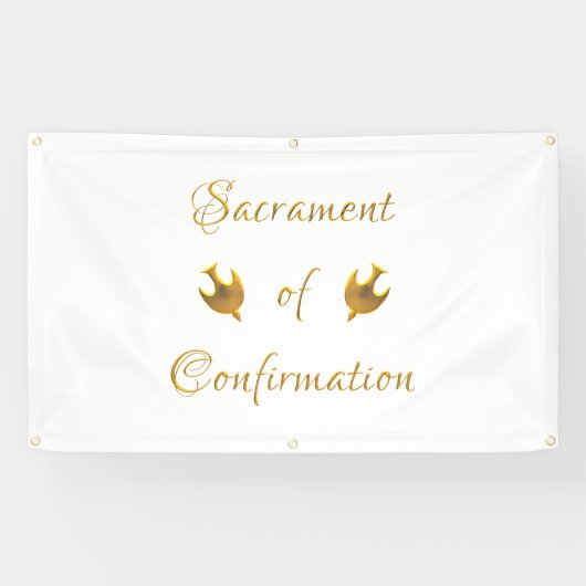 Golden Sacrament van Bevestiging en Heilige Geest Spandoek (Horizontaal)