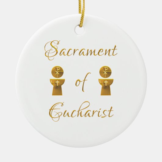 Golden Sacrament van de Eucharistische Gastheer en Keramisch Ornament (Voorkant)