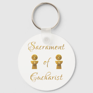 Golden Sacrament van de Eucharistische Gastheer en Sleutelhanger