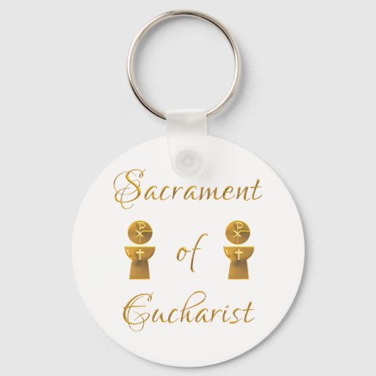 Golden Sacrament van de Eucharistische Gastheer en Sleutelhanger (Voorkant)
