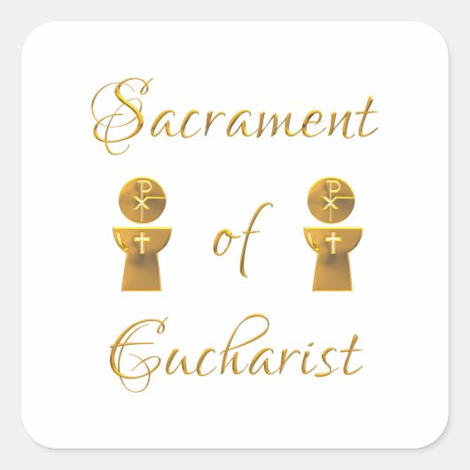 Golden Sacrament van de Eucharistische Gastheer en Vierkante Sticker (Voorkant)