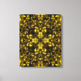 Golden Sacred Energy Fractal Art Canvas Afdruk
