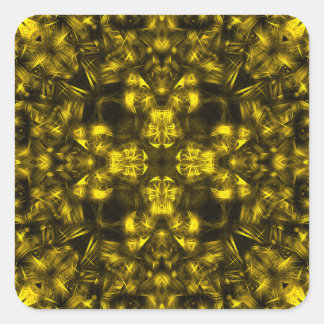 Golden Sacred Energy Fractal Art Vierkante Sticker
