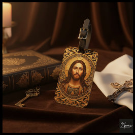 Golden Sacred Icon - Jesus Bagagelabel