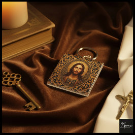 Golden Sacred Icon - Jesus Sleutelhanger