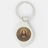 Golden Sacred Icon - Jesus Sleutelhanger (Voorkant)