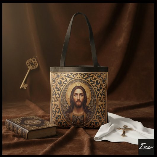 Golden Sacred Icon - Jesus Tote Bag