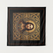 Golden Sacred Icon - Jesus Wandkleed (Voorkant (horizontaal))