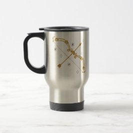 Golden Sagittarius Zodiac Travel Mug Reisbeker