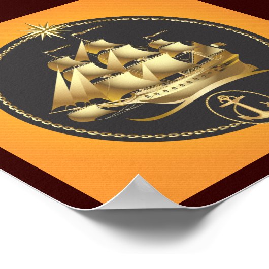 Golden-Sailboat.ai Poster (Hoek)