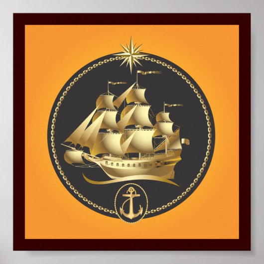 Golden-Sailboat.ai Poster (Voorkant)