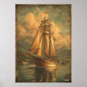 Golden Sails — Classic Maritime Voyage Poster (Voorkant)