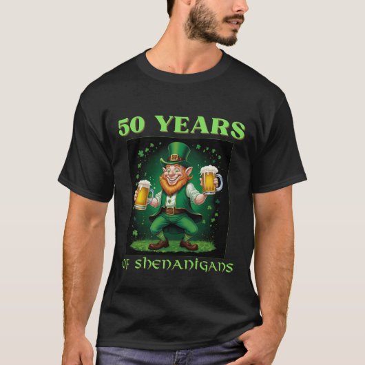 Golden Saint Patrick's 50th Birthday Celebration T-shirt (Voorkant)