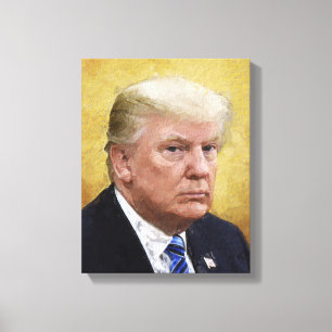 Golden Saint Trump Oil Painting Portrait Canvas Afdruk