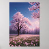 Golden Sakura Evening Poster (Voorkant)