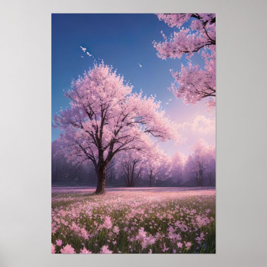 Golden Sakura Evening Poster (Voorkant)