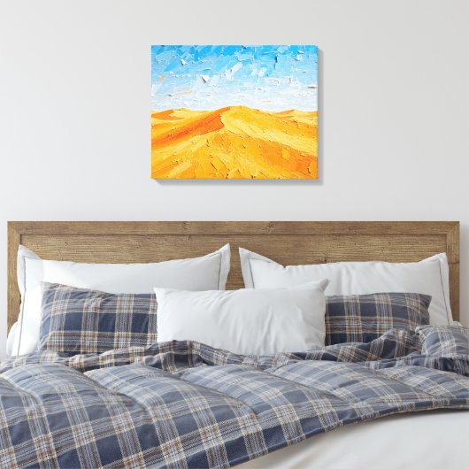 Golden Sand Dunes bij Sunset Premium Wrapped Canva Canvas Afdruk (Insitu (Slaapkamer))