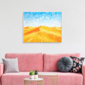 Golden Sand Dunes bij Sunset Premium Wrapped Canva Canvas Afdruk (Insitu (Woonkamer))