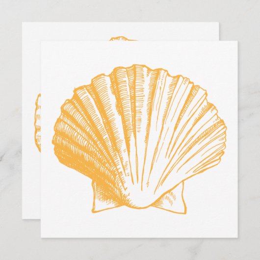Golden Sand Zee Shell Luau Reception Invitation Kaart (Voorkant / Achterkant)