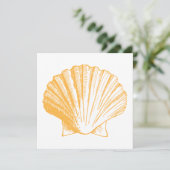 Golden Sand Zee Shell Luau Reception Invitation Kaart (Staand voorkant)