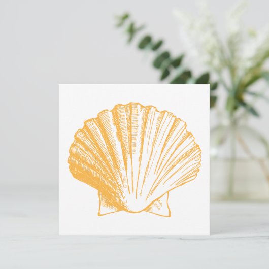 Golden Sand Zee Shell Luau Reception Invitation Kaart (Staand voorkant)