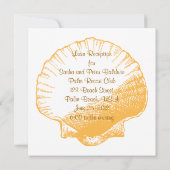Golden Sand Zee Shell Luau Reception Invitation Kaart (Achterkant)